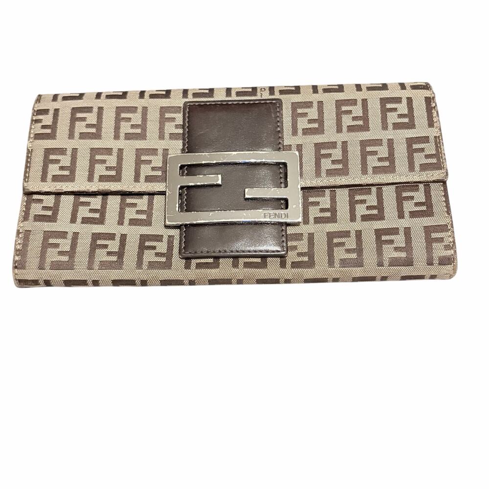 Fendi Zucca Canvas Leather Bifold Wallet | Brown FF Monogram - Picture 3 of 11